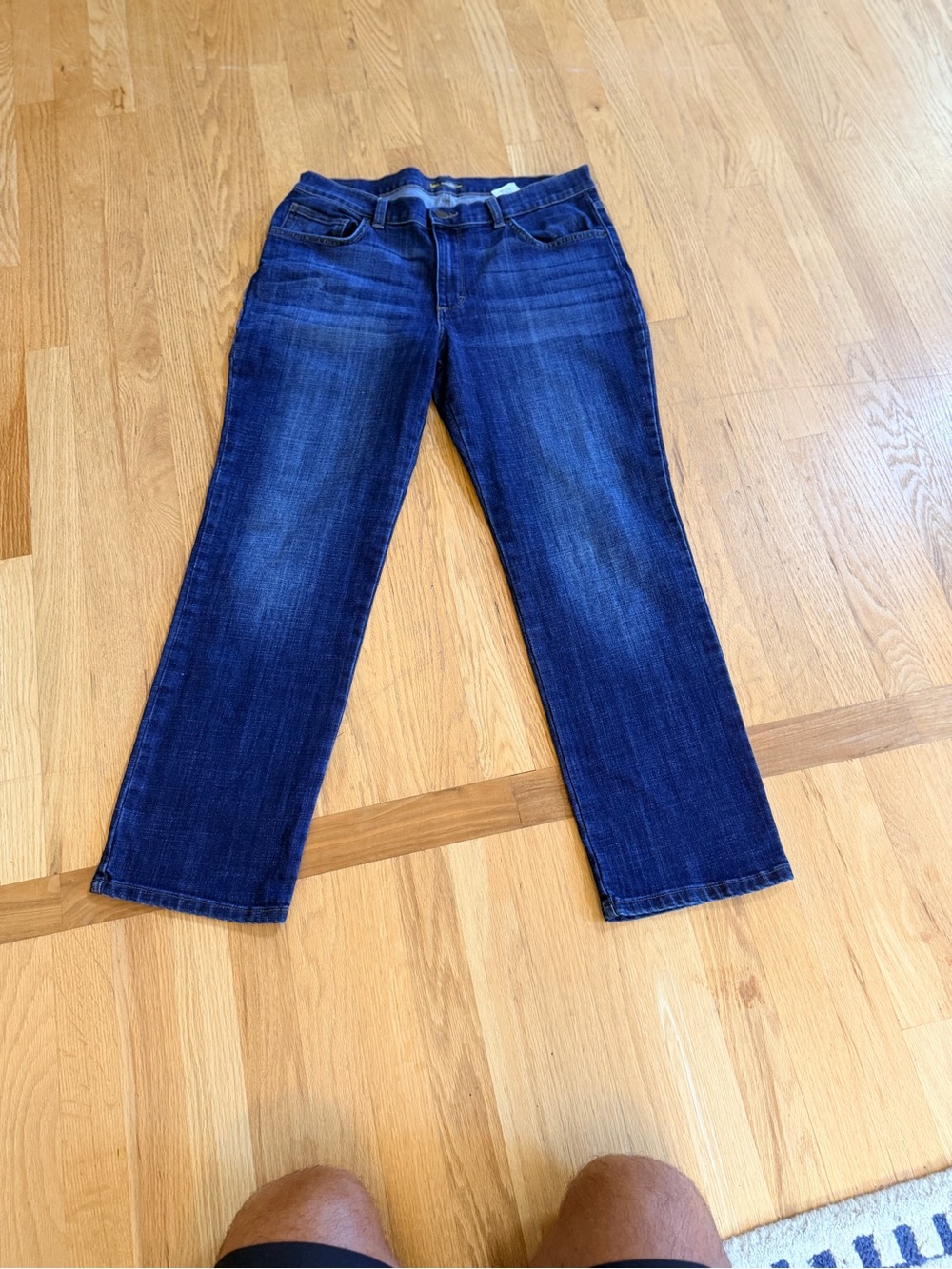 Ladies Size 14 Short "Lee" Dark Blue Straight-Leg Jeans GUC
